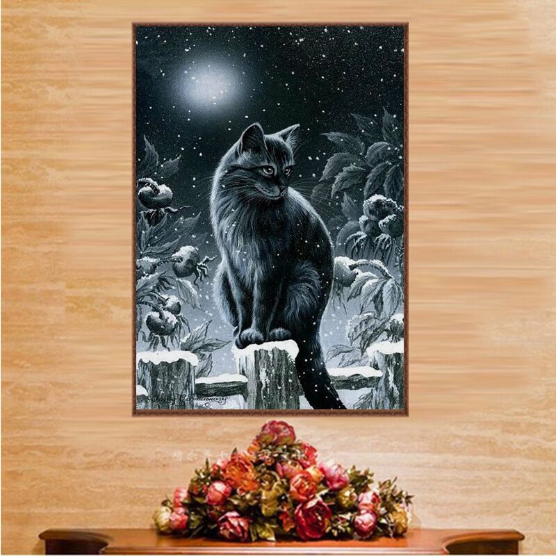 High-altitude Cat-point Drill Cross Stitch Living Room Decoration Paintings