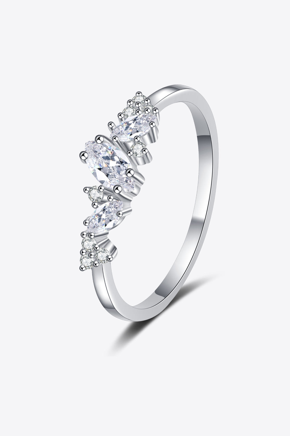 Adored Moissanite Rhodium-Plated Ring 