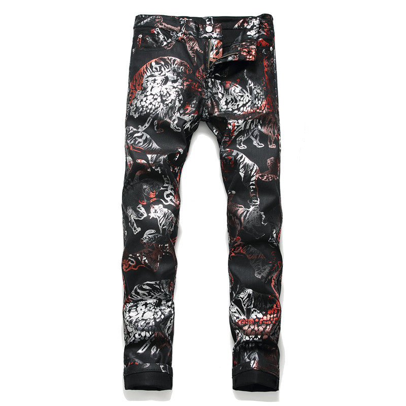 Black printed nightclub pants