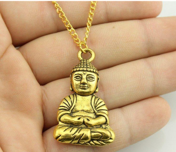 Men and women's fashionable sweater chain long pendant Buddha Pendant Korean version simple necklace