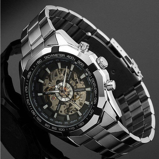 A Full Automatic Winner Men's Automatic Mechanical Table, Men's Automatic Mechanical Watch Steel Strip