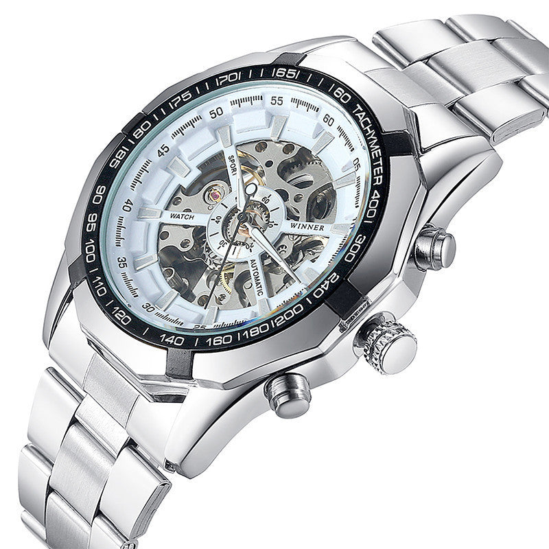 A Full Automatic Winner Men's Automatic Mechanical Table, Men's Automatic Mechanical Watch Steel Strip