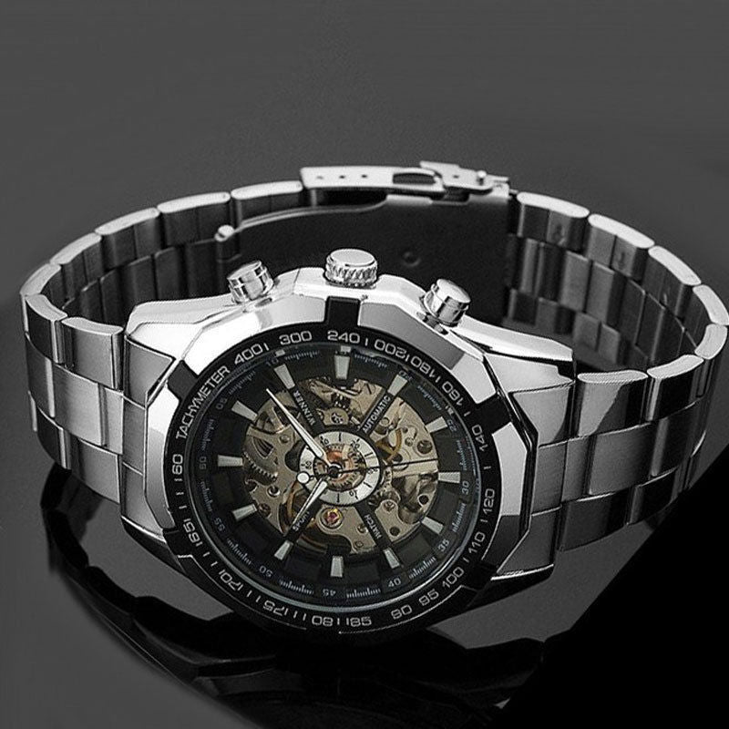 A Full Automatic Winner Men's Automatic Mechanical Table, Men's Automatic Mechanical Watch Steel Strip