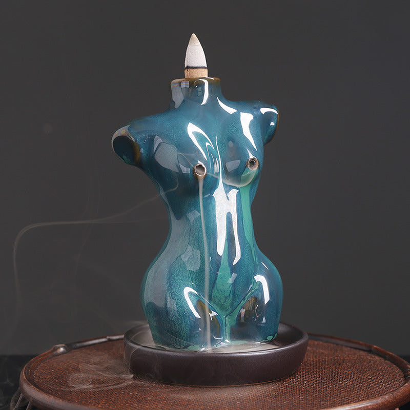 Creative European Style Waterfall Ceramic Sandalwood Reflux Incense Burner