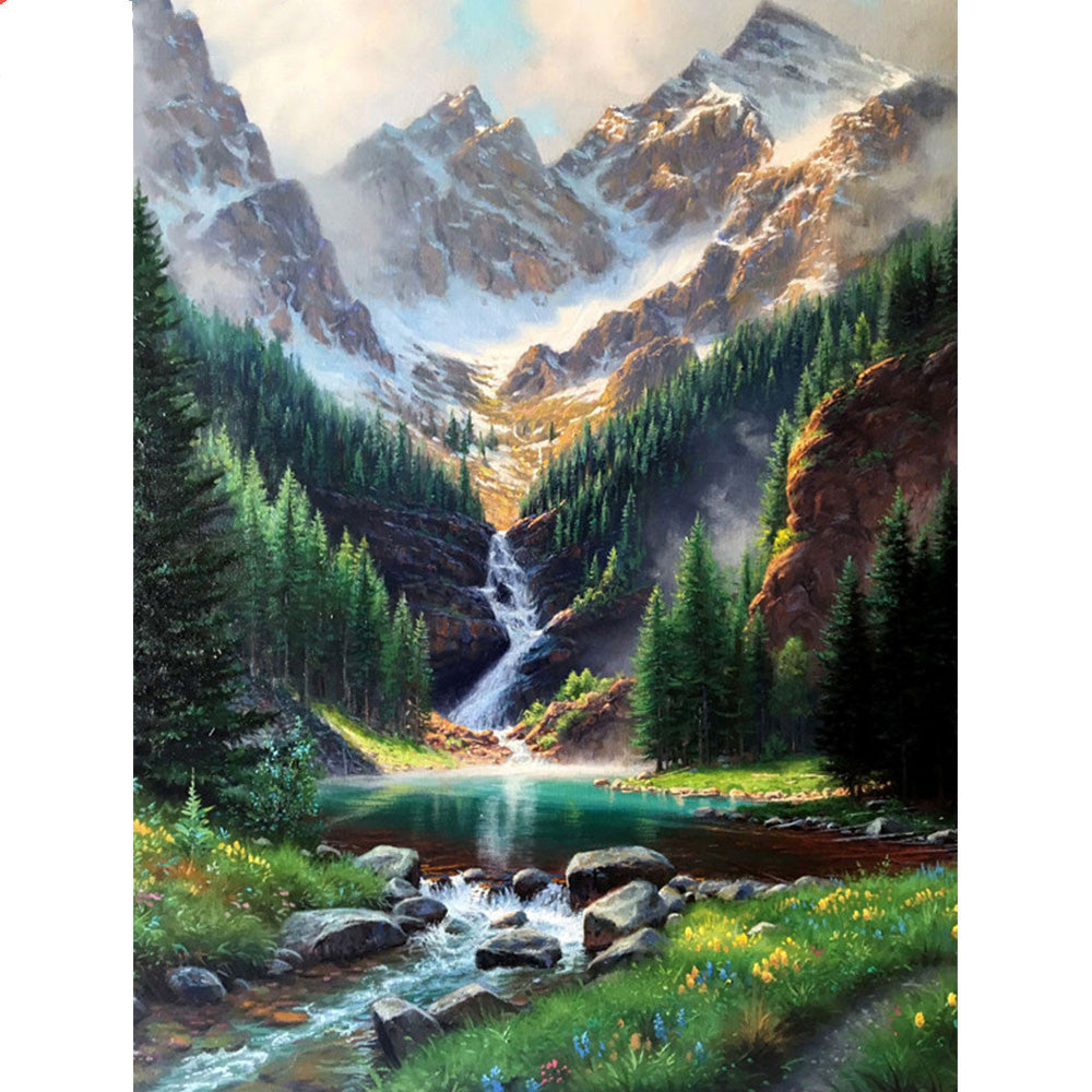 Landscape Series Landscape Waterfall 5D Rubik's Cube Diamond Painting