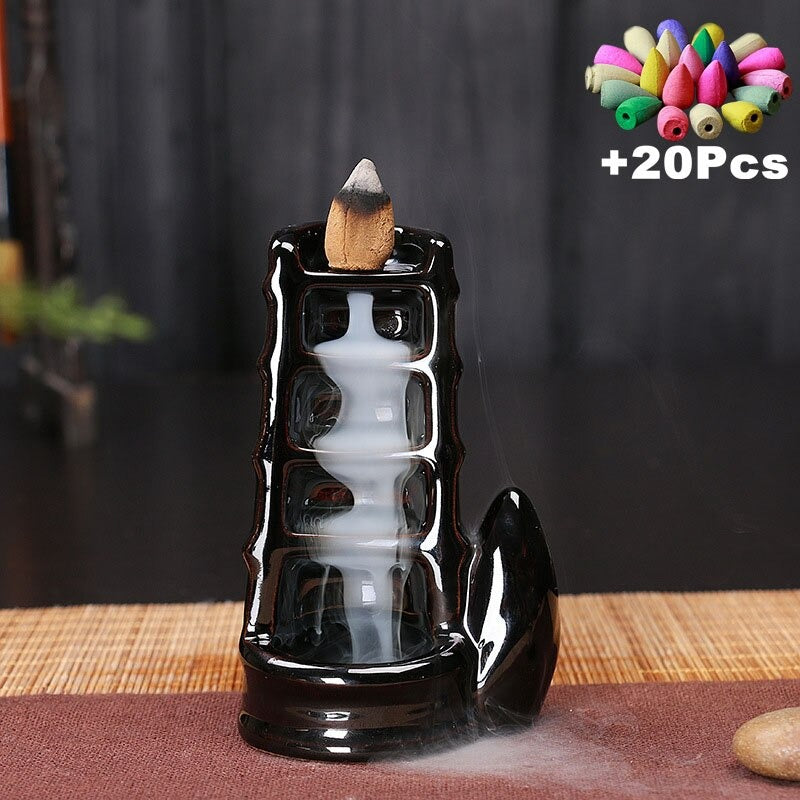 Black Ceramic Incense Burner