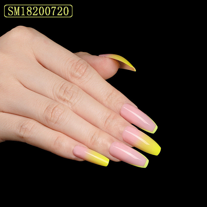 Yellow ballet shoes shape nail plate