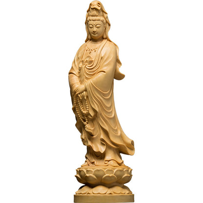 Small Leaf Boxwood Buddha Statue