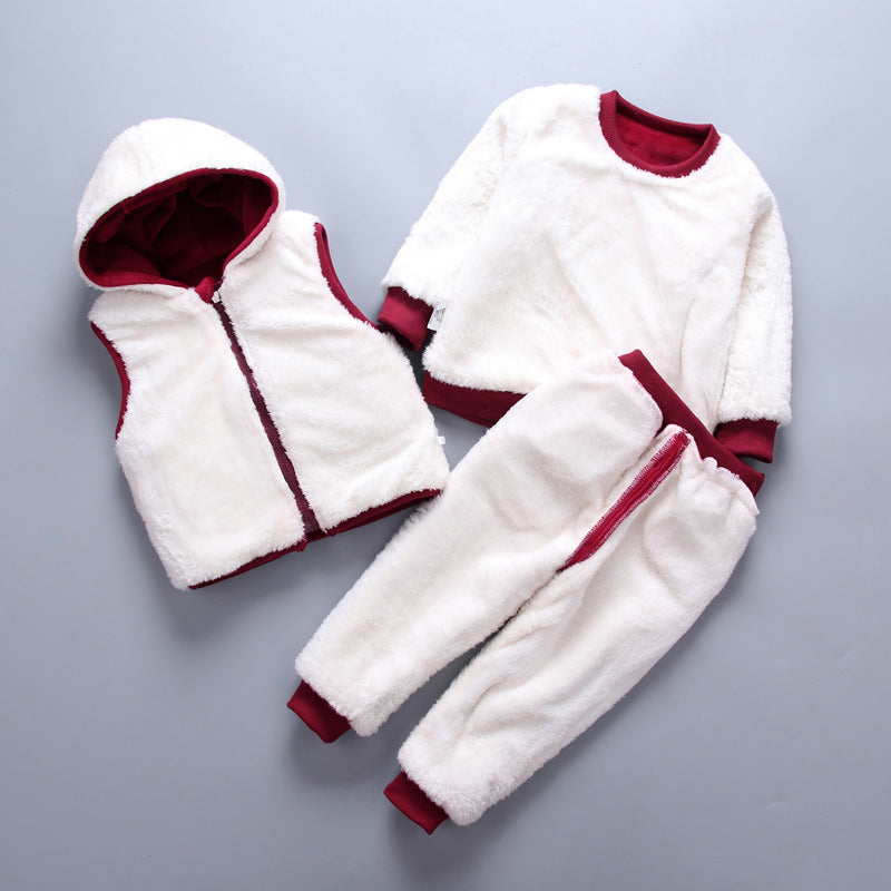 Boy's suit with velvet padded cotton jacket