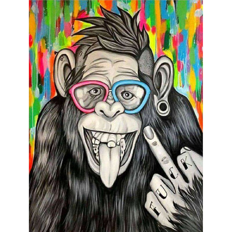 Funny Orangutan Colored Glasses DIY Diamond Painting