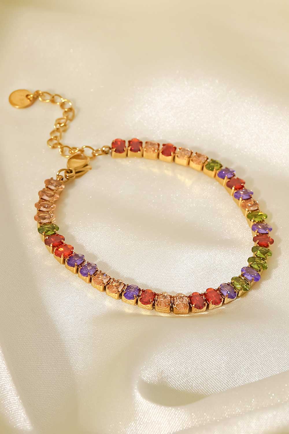 18K Gold Plated Multicolored Zircon Bracelet 