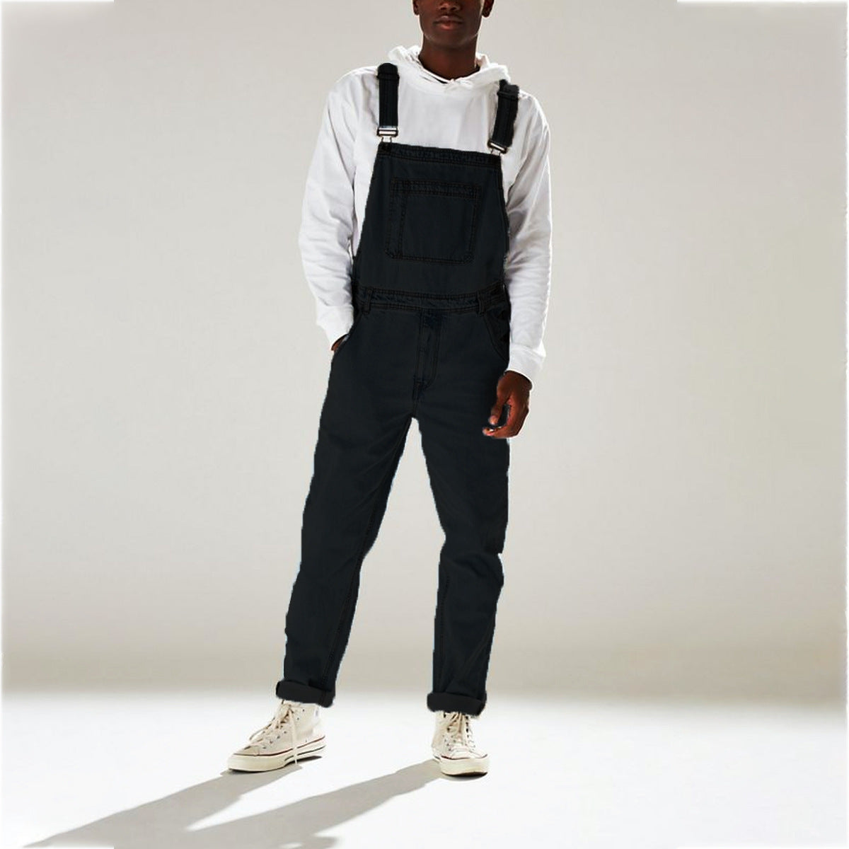 European And American Bib High Waist Men's Jeans