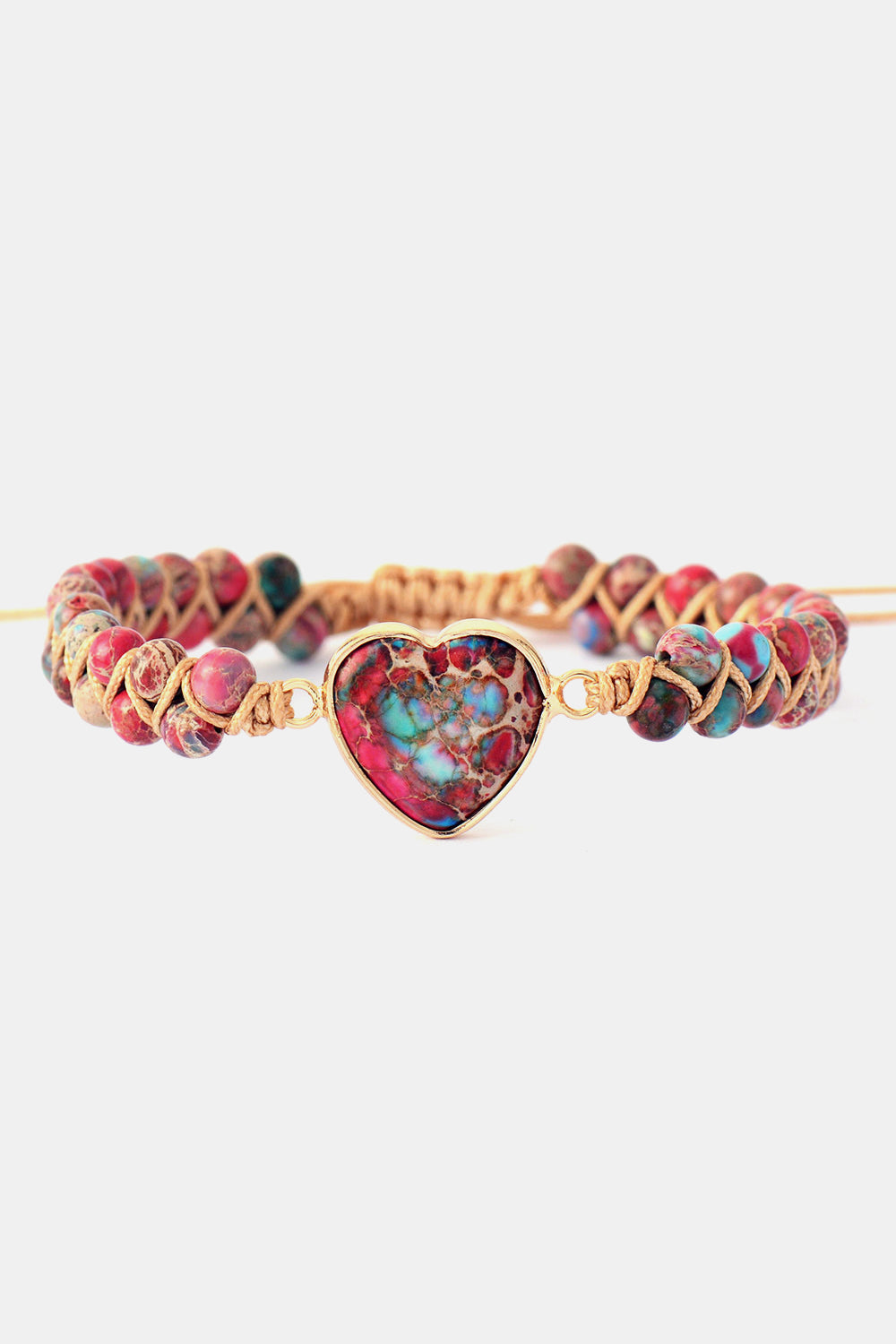 Handmade Heart Shape Natural Stone Bracelet 