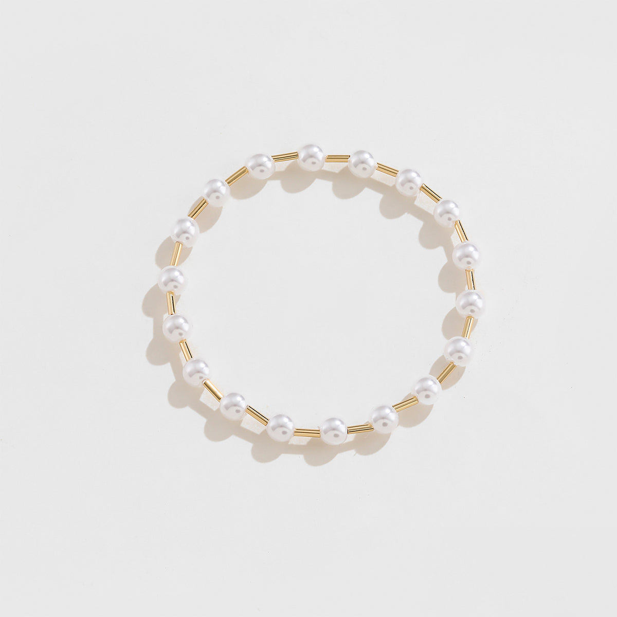 Gold-Plated Pearl Copper Bracelet 