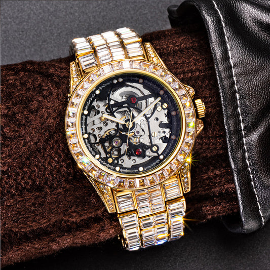 Full Bore Automatic Hollow Mechanical Men's Watch