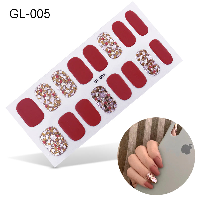 Laser Letters Color Oil Film Nail Stickers