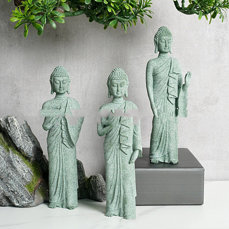 New Chinese Stone Buddha Crafts Creative Ornament Home Decor