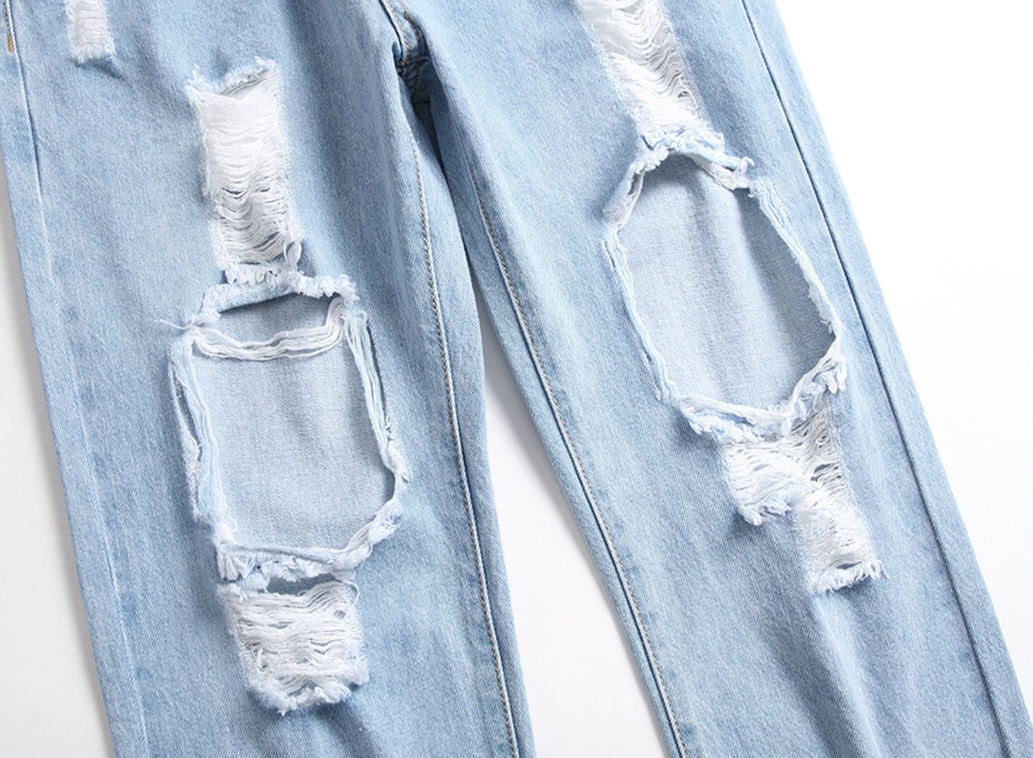 Men's Light Blue Ripped Jeans