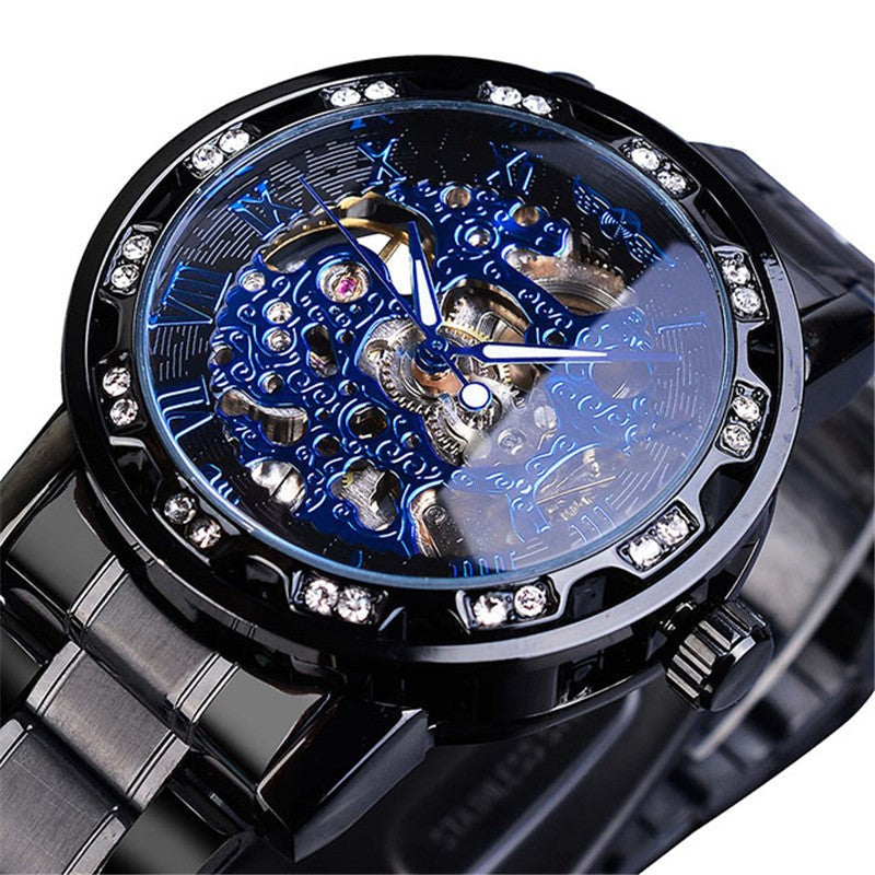 Classic popular hollow rhinestone mechanical watch