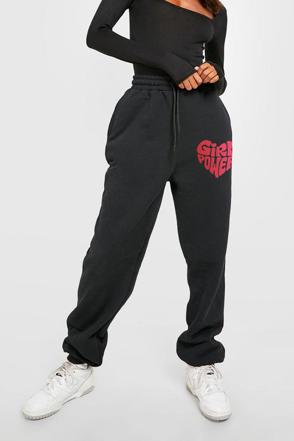 Simply Love Full Size GIRL POWER Graphic Sweatpants 