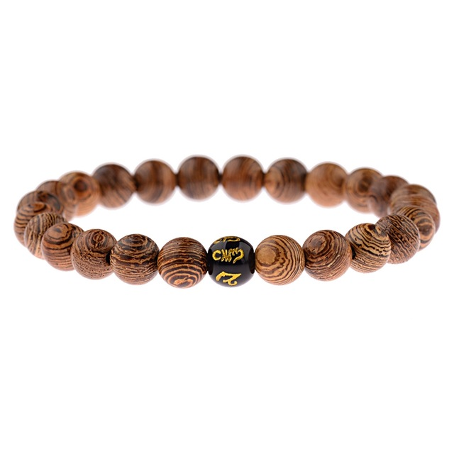 Hot Men Natural Wood Beads Cross Bracelets Onyx Meditation 58 / 5000