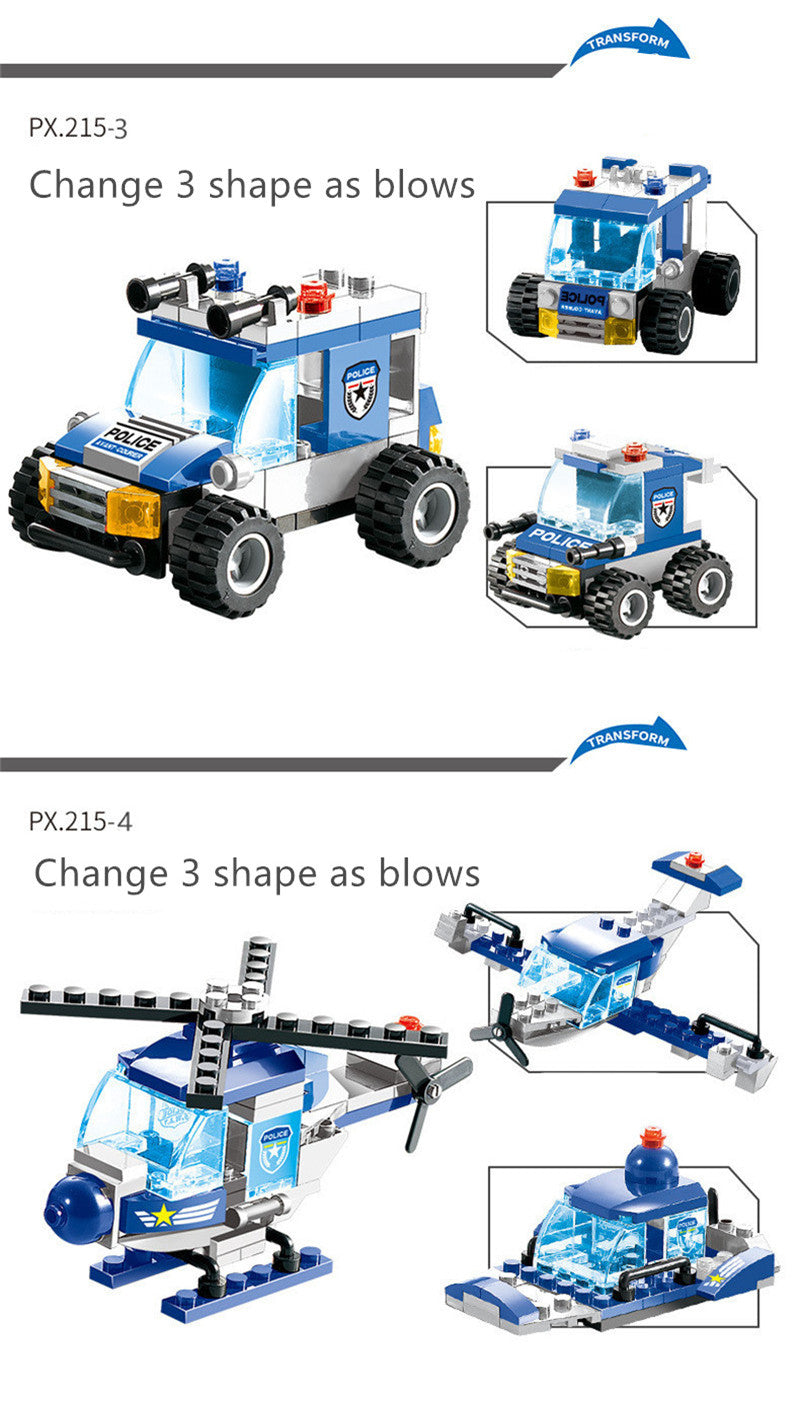 762Pcs Robot Car City Police Building Blocks Set