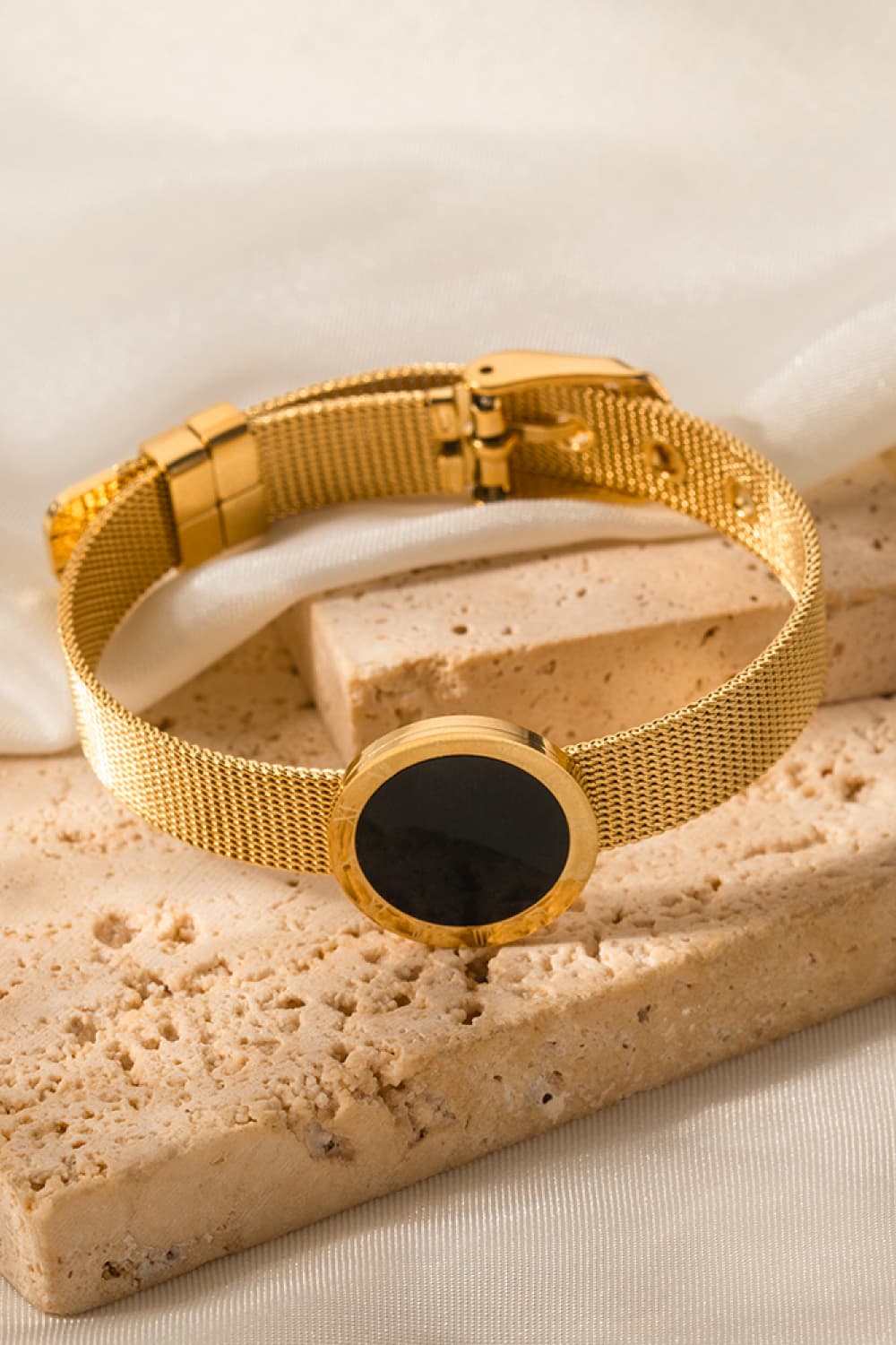 18K Gold-Plated Copper Wide Bracelet 