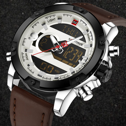 NAVIFORCE Casual quartz watch men's belt waterproof watch