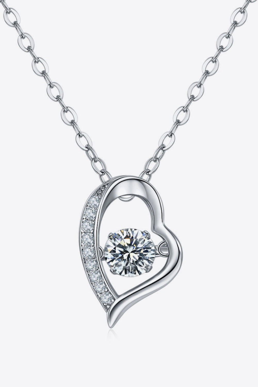 925 Sterling Silver Moissanite Pendant Necklace 