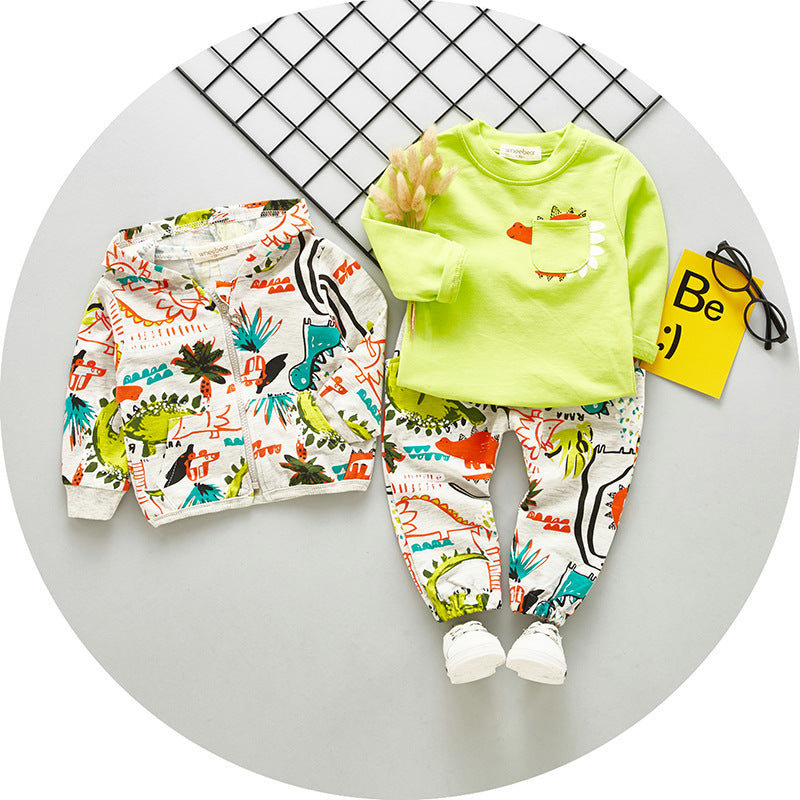 Korean Style Spring New Baby Children's Suit Children's Three-piece Suit