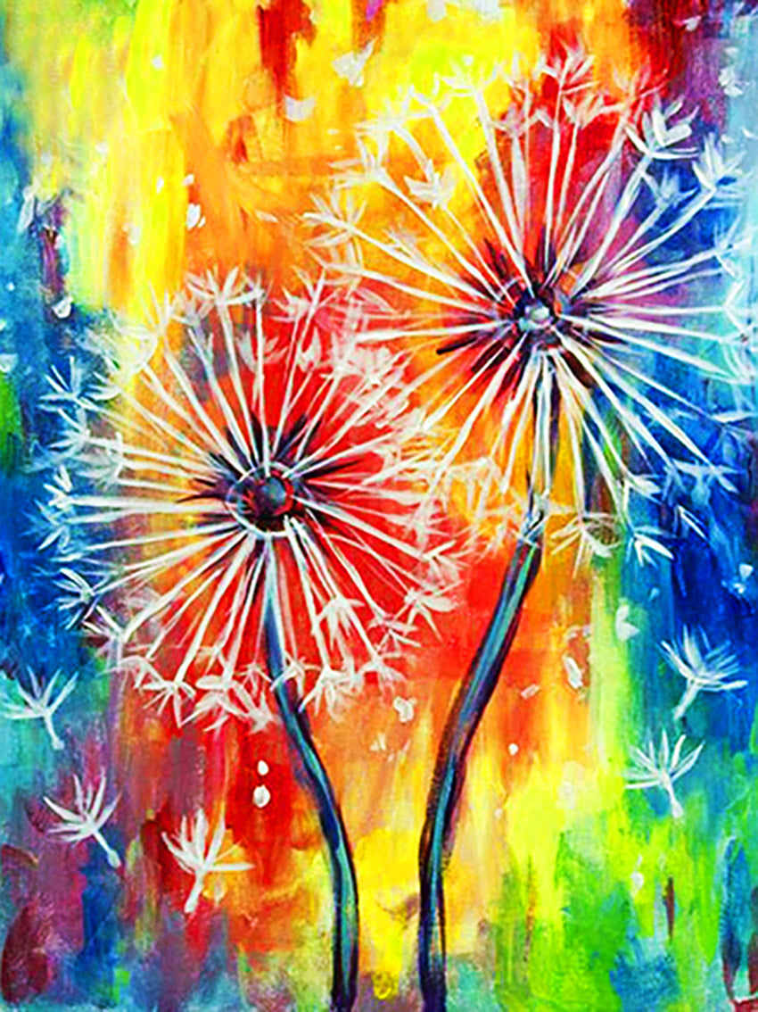 Colorful Dandelion Diamond Embroidery Handmade