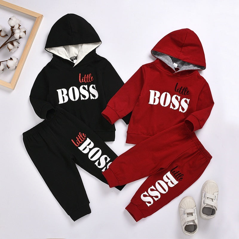 Boys Long Sleeve Hooded Sweatshirt Set