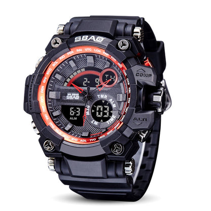 Dual display electronic waterproof outdoor LED watch