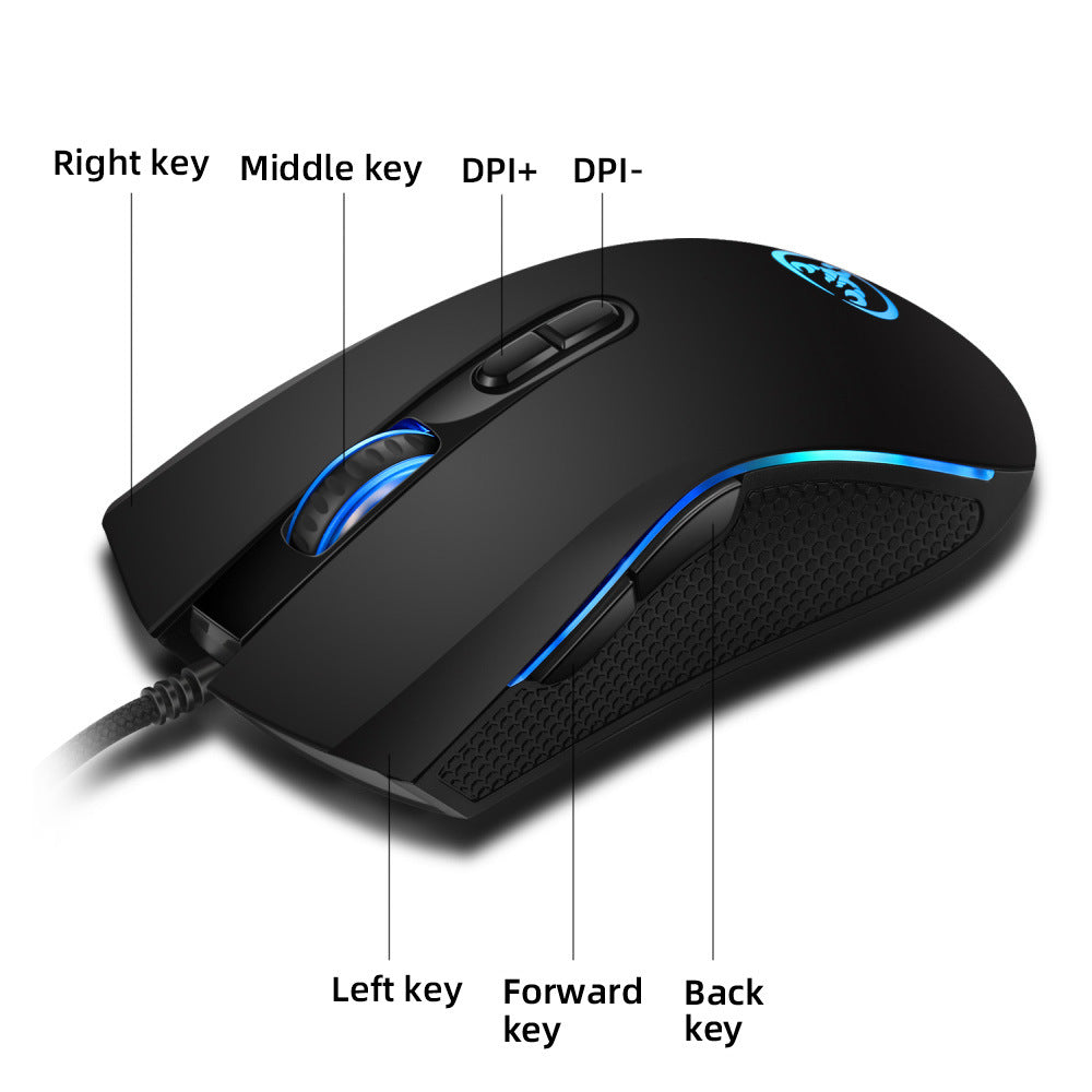 Gaming wired mouse dpi four-speed adjustable up to 3200dpi