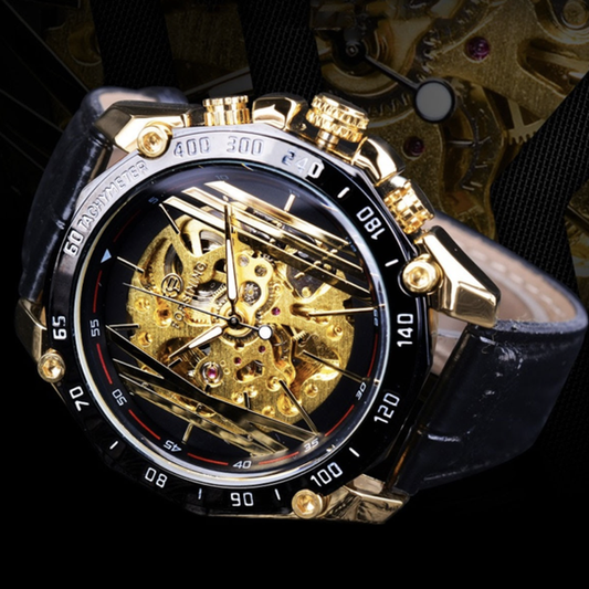 European And American Style Men's Automatic Mechanical Watch Creative Hollow Belt Mechanical Watch