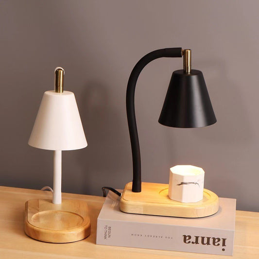 Simple Solid Wood Base Aromatherapy Wax Melting Lamp