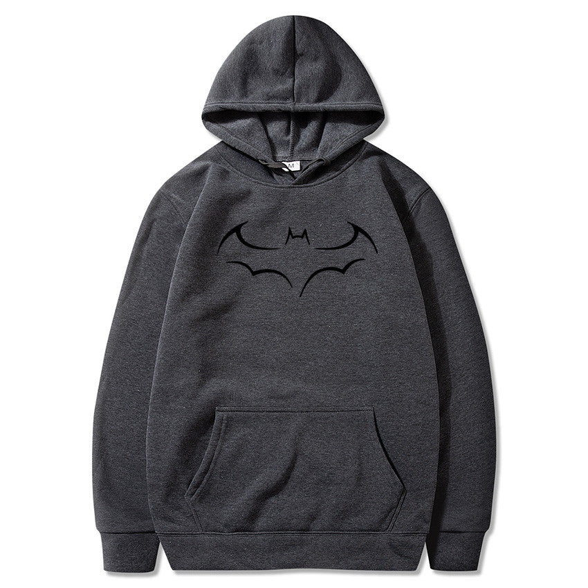 Plush Hoodie men's bat printed sweater for men