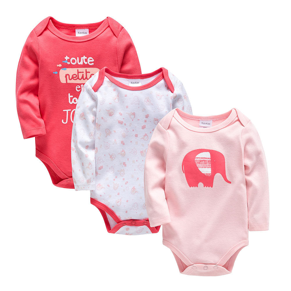 Cartoon Print Long Sleeve Newborn Baby Clothes 