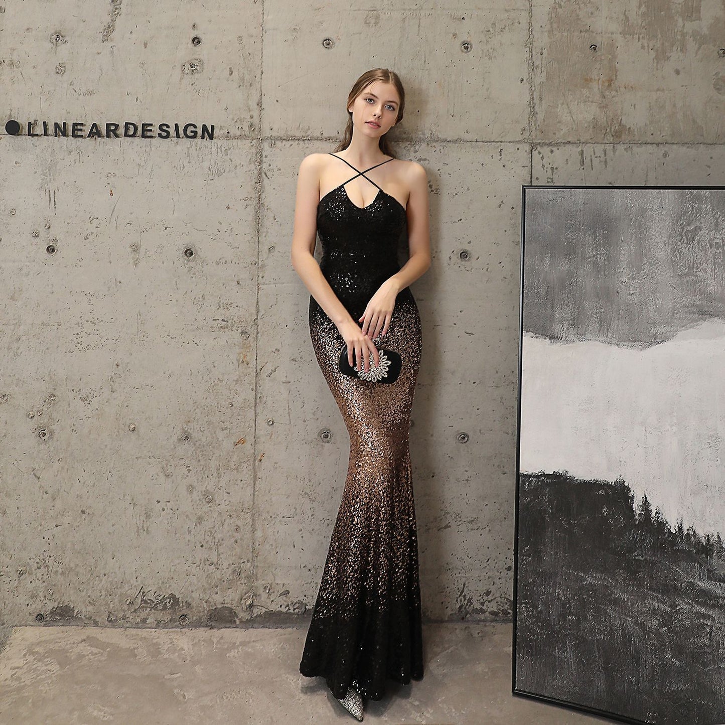 Sequin Party Dress Long Banquet Slim Fishtail