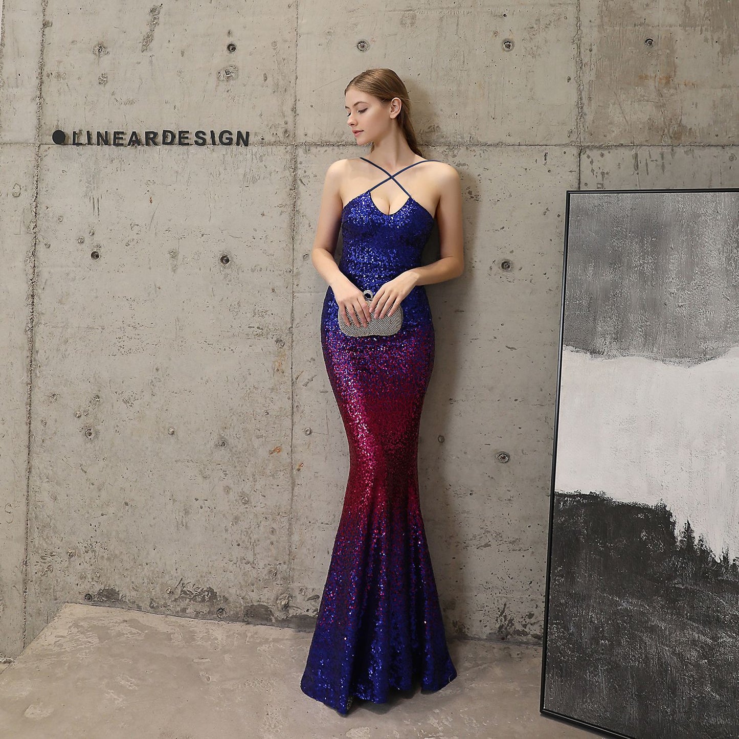 Sequin Party Dress Long Banquet Slim Fishtail