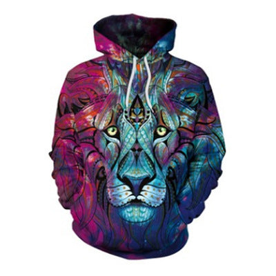 Digital Printing Hooded Polyester Sweater Pullover Plus Size