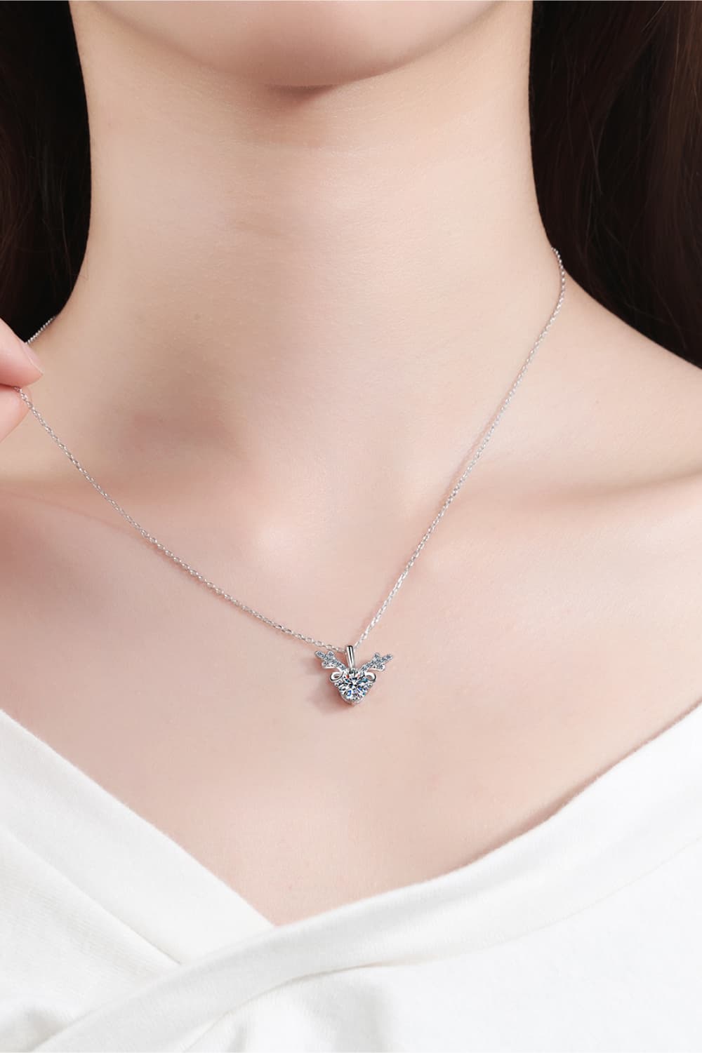 1 Carat Moissanite 925 Sterling Silver Necklace 