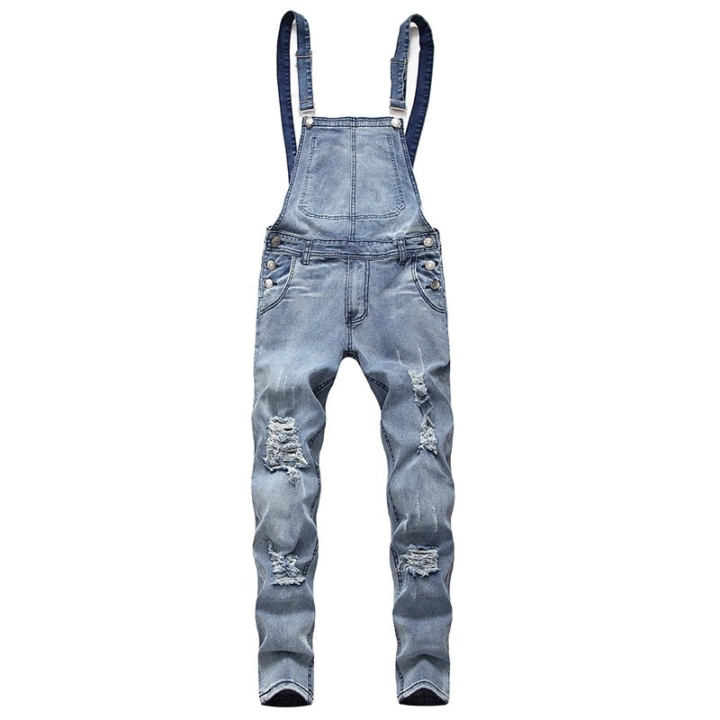 Fashionable Men's Suspender Denim Rompers