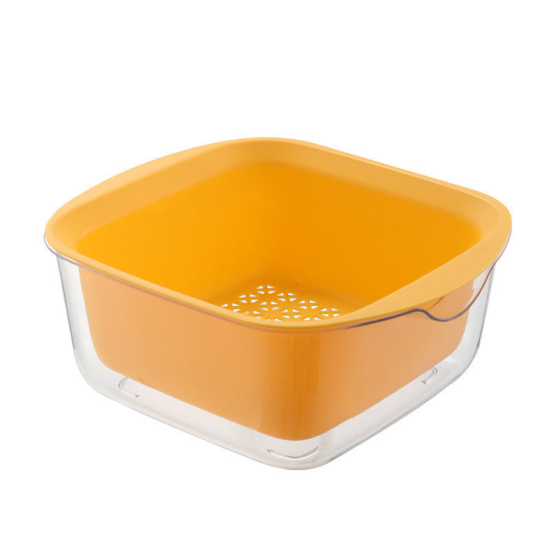 New Double Deck Drain Basket Household Storage With Cover Kitchen Tools Gadgets 