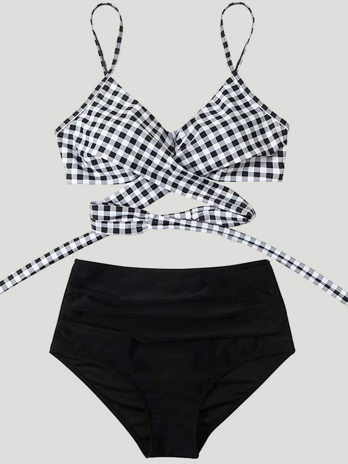 Tied Printed Spaghetti Strap Two-Piece Swim Set 