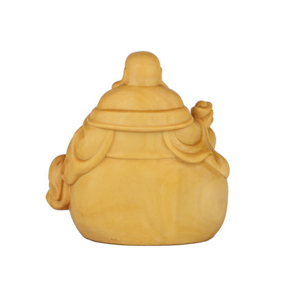 Sitting Bag Maitreya Buddha Statue Wooden Craft Ornament