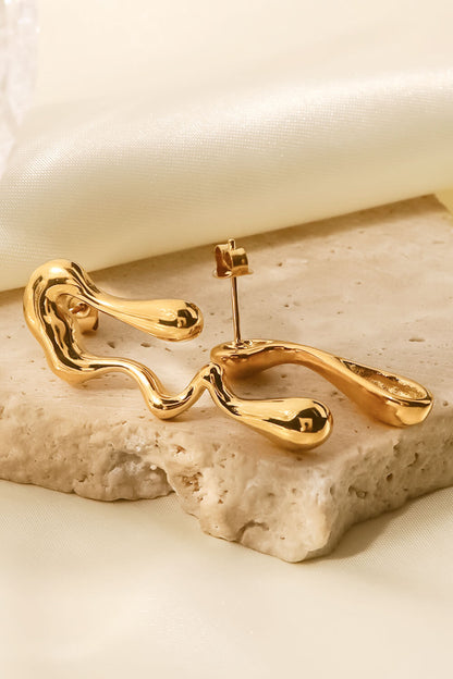 18K Gold Plated Geometric Mismatched Earrings 