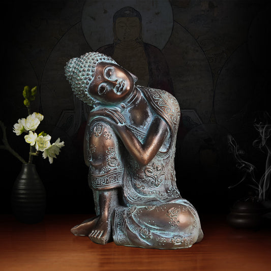 Zen White Sleeping Buddha Resin Crafts Decoration Creative Character Ornaments