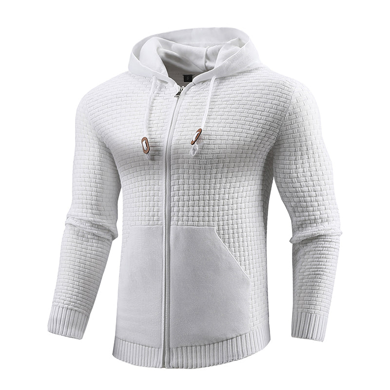 Four Seasons Knitting Zipper Hoodies Leather Printing 3D Outdoor Sports Hoodies with Pockets