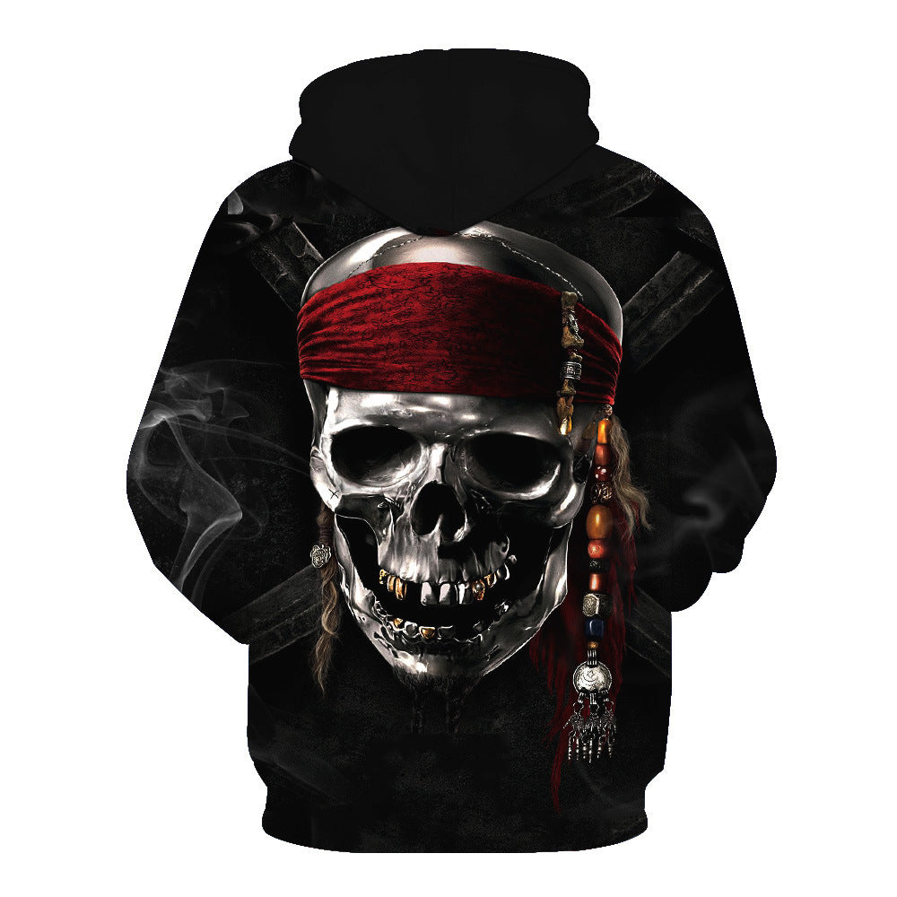 Fashion Printed Hooded Men's Casual Sweater